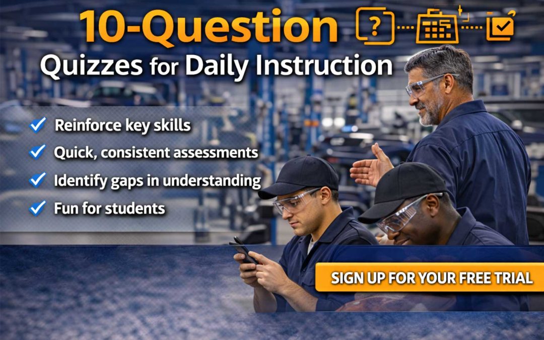 Automotive quizzes for daily instruction