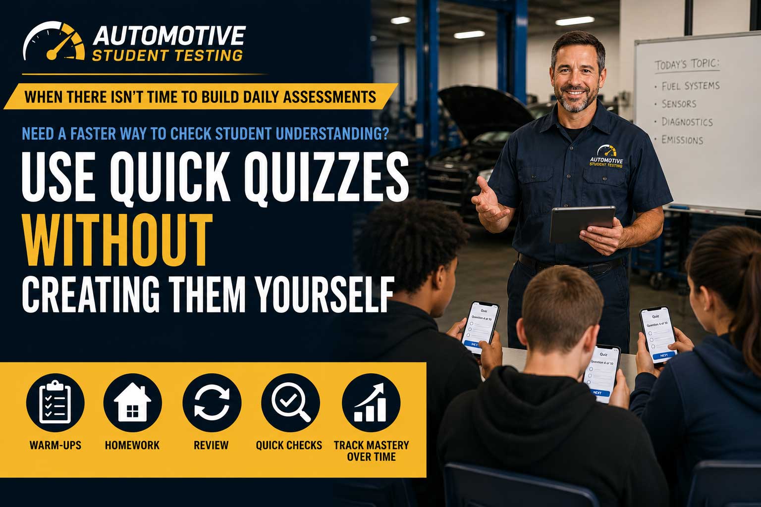 AST has prebuilt quizzes for students