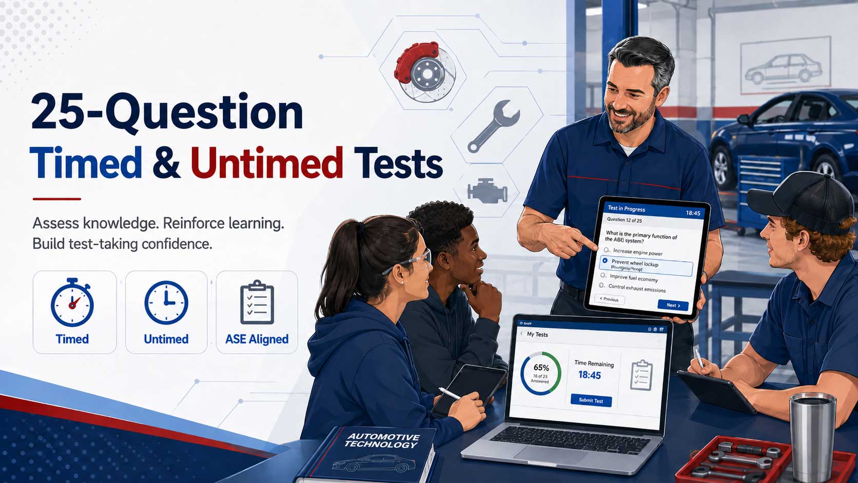 Automotive Student Testing Timed & Untimed Tests