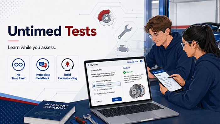 Automotive Student Testing untimed tests
